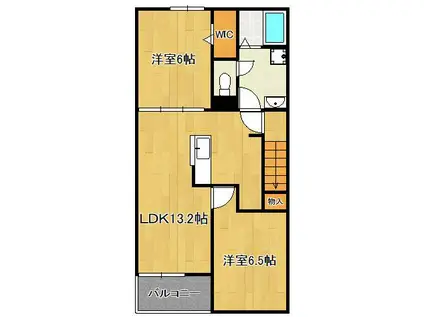 ネオンビオスⅡ(2LDK/2階)の間取り写真