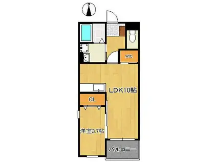 カーサガーデン相生町(1LDK/2階)の間取り写真