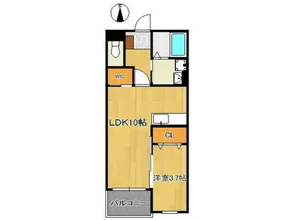 カーサガーデン相生町(1LDK/3階)の間取り写真