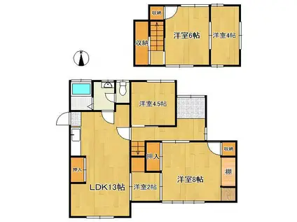 筑豊電気鉄道 永犬丸駅 徒歩40分 2階建 築61年(4LDK)の間取り写真