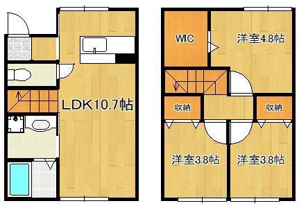 アイナス C棟(3LDK/1階)の間取り写真
