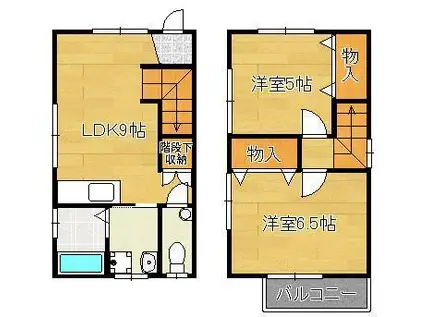 メゾン三好(2LDK/1階)の間取り写真