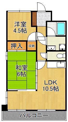 フォーレスト本城1(2LDK/6階)の間取り写真