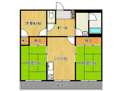 マインド眞養(3DK/6階)の間取り写真