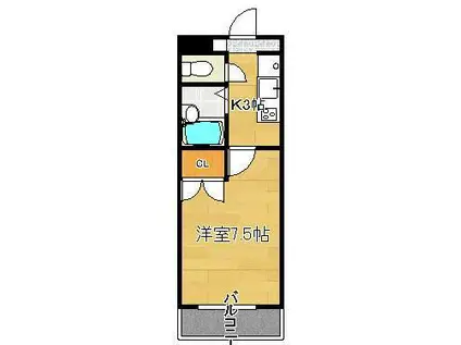 晴和ビル(ワンルーム/4階)の間取り写真