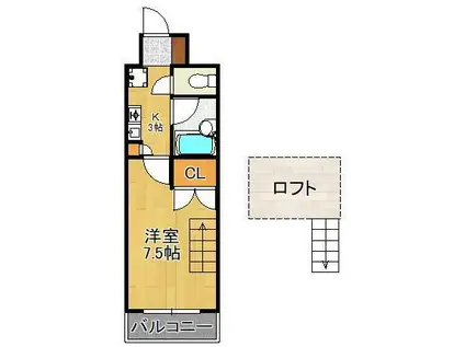 晴和ビル(1K/4階)の間取り写真