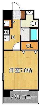 SANBOX大浦(1K/3階)の間取り写真