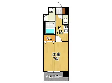 SANBOX大浦(1K/5階)の間取り写真