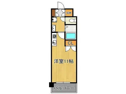 オークランドアサート折尾(ワンルーム/2階)の間取り写真