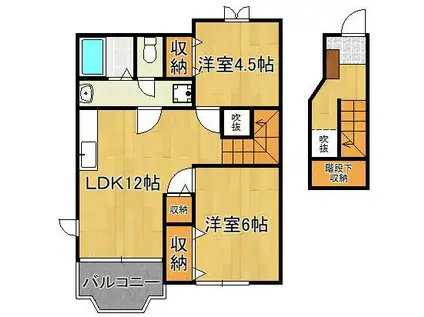 エヌズ・丸ノ内(2LDK/2階)の間取り写真
