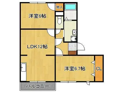 ロジュマン本城(2LDK/2階)の間取り写真