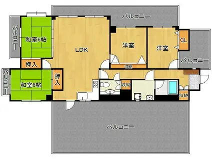 第二サンケイビル(4LDK/5階)の間取り写真