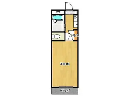 折尾自由ヶ丘センチュリー21 302310(ワンルーム/3階)の間取り写真