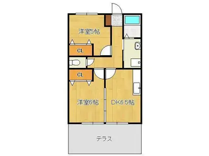 カーサフェリーチェONGA(2DK/1階)の間取り写真