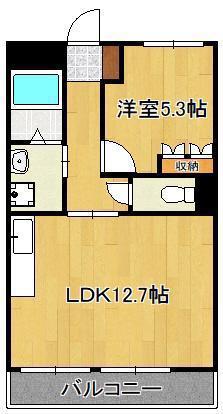 カーサフェリーチェONGA(1LDK/2階)の間取り写真
