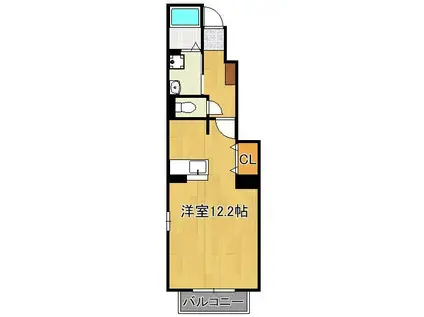 スプリング大浦(ワンルーム/1階)の間取り写真