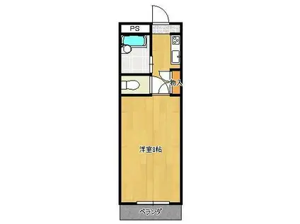 折尾自由ヶ丘センチュリー21 311(ワンルーム/3階)の間取り写真