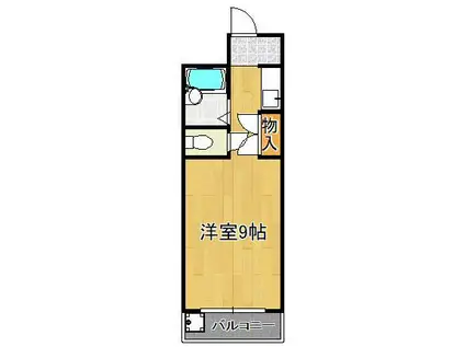 折尾自由ヶ丘センチュリー21(ワンルーム/4階)の間取り写真