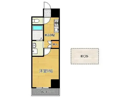 エクセレント藤(1K/2階)の間取り写真