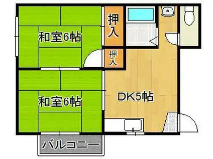 コーポ光明(2DK/2階)の間取り写真