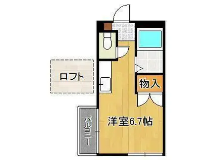 マテリオ本城東(ワンルーム/1階)の間取り写真