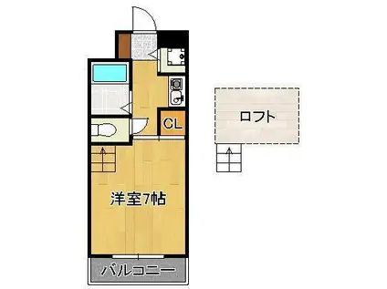 コンドミニアム折尾駅前(1K/1階)の間取り写真