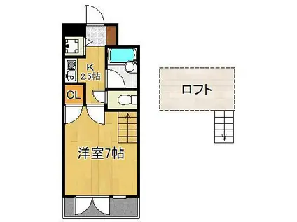 コンドミニアム折尾駅前(1K/1階)の間取り写真