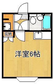 シティルーム折尾B(ワンルーム/1階)の間取り写真