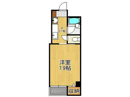 グラン山下(1K/1階)の間取り写真