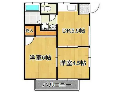 コーポ久貴(2DK/1階)の間取り写真