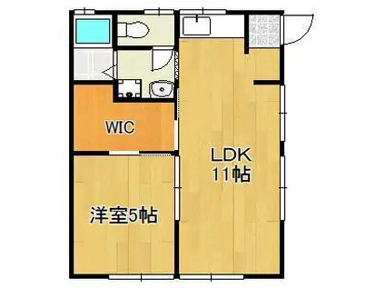 コーポ久貴(1LDK/2階)の間取り写真