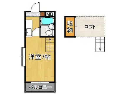シャルム千代ヶ崎(ワンルーム/3階)の間取り写真