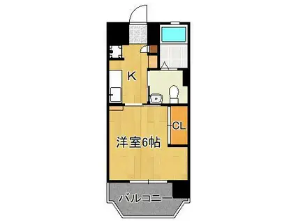 コンプレート千代ヶ崎(1K/2階)の間取り写真