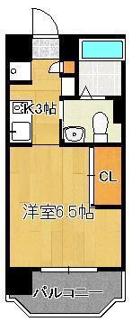 コンプレート千代ヶ崎(1K/2階)の間取り写真