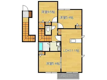 フォレスト芦屋(3LDK/2階)の間取り写真