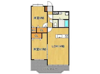 ERURISUTON KATO(2LDK/3階)の間取り写真