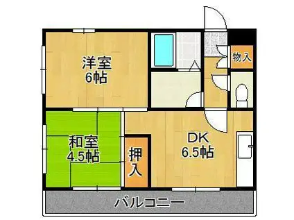 ドゥエル杉野(2DK/3階)の間取り写真