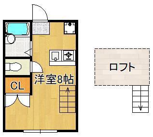 モンソレイユ日吉台(ワンルーム/1階)の間取り写真