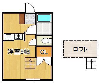 モンソレイユ日吉台(ワンルーム/1階)の間取り写真