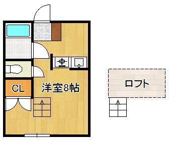 モンソレイユ日吉台(ワンルーム/2階)の間取り写真