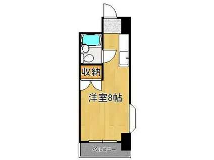 リアルシティ本城A棟(ワンルーム/5階)の間取り写真