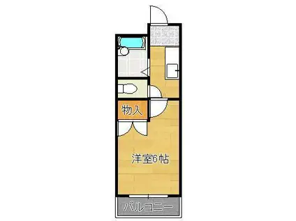 ランセル浅川(1K/3階)の間取り写真