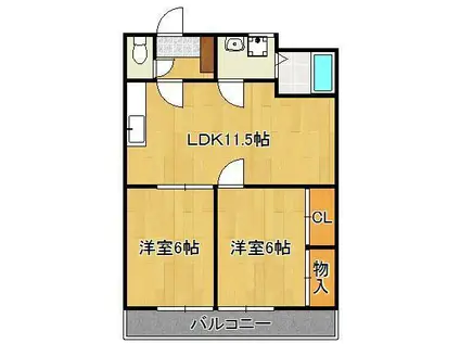 アーバンハイム(2LDK/3階)の間取り写真