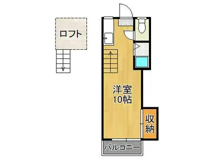 シティベール医生ヶ丘(ワンルーム/1階)の間取り写真