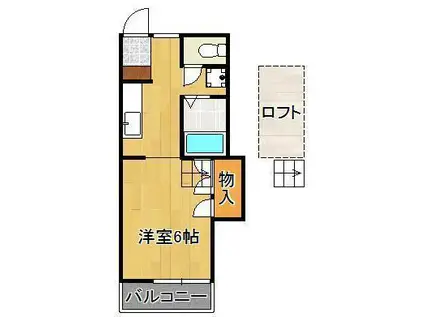 シティベール東折尾(ワンルーム/2階)の間取り写真