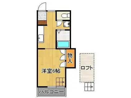 シティベール東折尾(ワンルーム/2階)の間取り写真