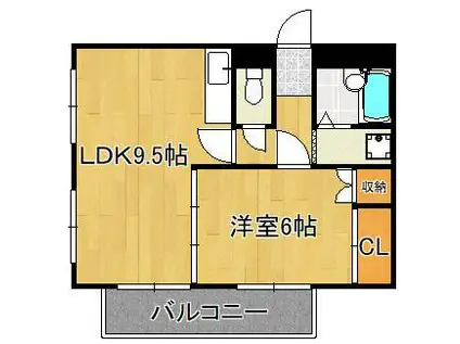 THE SQUARE・ORIO RESIDENCE(1LDK/2階)の間取り写真