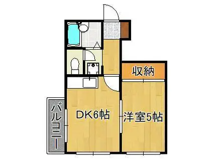 THE SQUARE・ORIO RESIDENCE(1DK/4階)の間取り写真