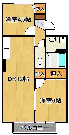 セジュール日吉台(2LDK/2階)の間取り写真