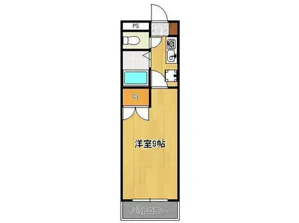 グランピア力丸(1K/6階)の間取り写真